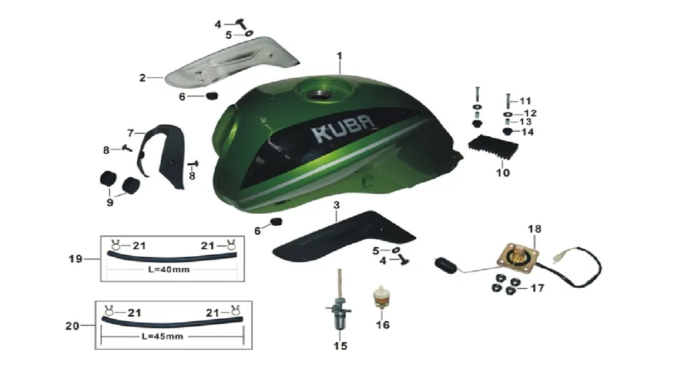 Kuba FASTWİND (2015–2019) Benzin Deposu Ön Plastik