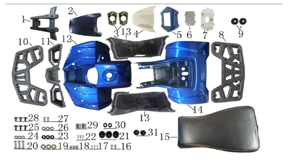 Kuba CHIA125 Alt Panel Sol Mavi