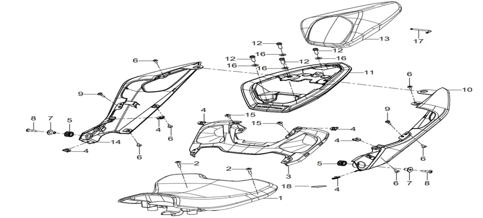 RKS SRK250-RS Arka Yan Panel Stıcker Sağ Siyah